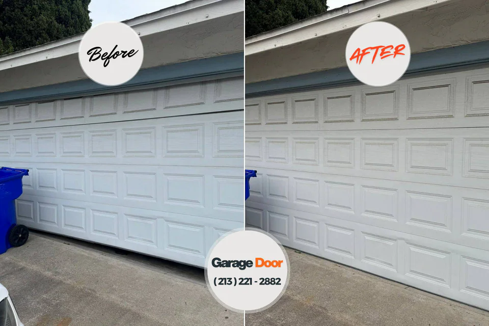 Before and after: garage door repair Harmony, RI